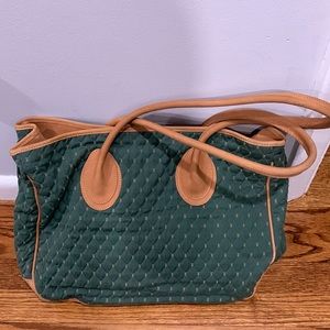 J. McLoughlin Green quilted Tote bag